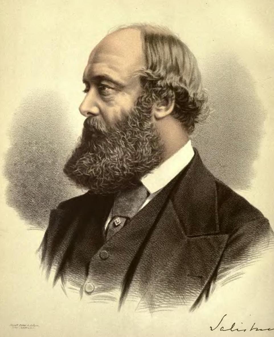 Engraved portrait of Charles Dunell Rudd, Victorian businessman and co-founder of De Beers Mining Company, shown in profile with a full beard.